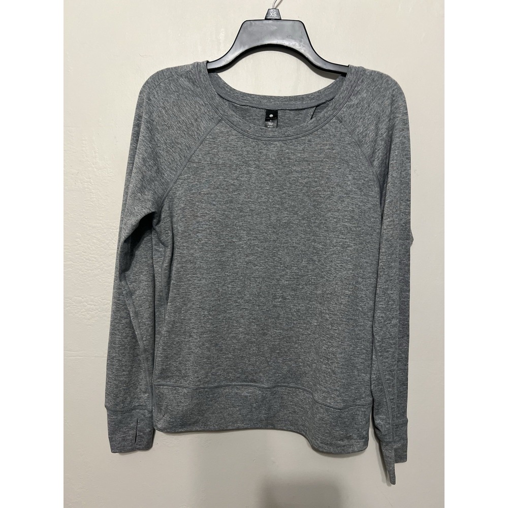 Yogalicious Gray Open‎ Back Long Sleeve Active Tee Gym Workout Yoga Lounge S